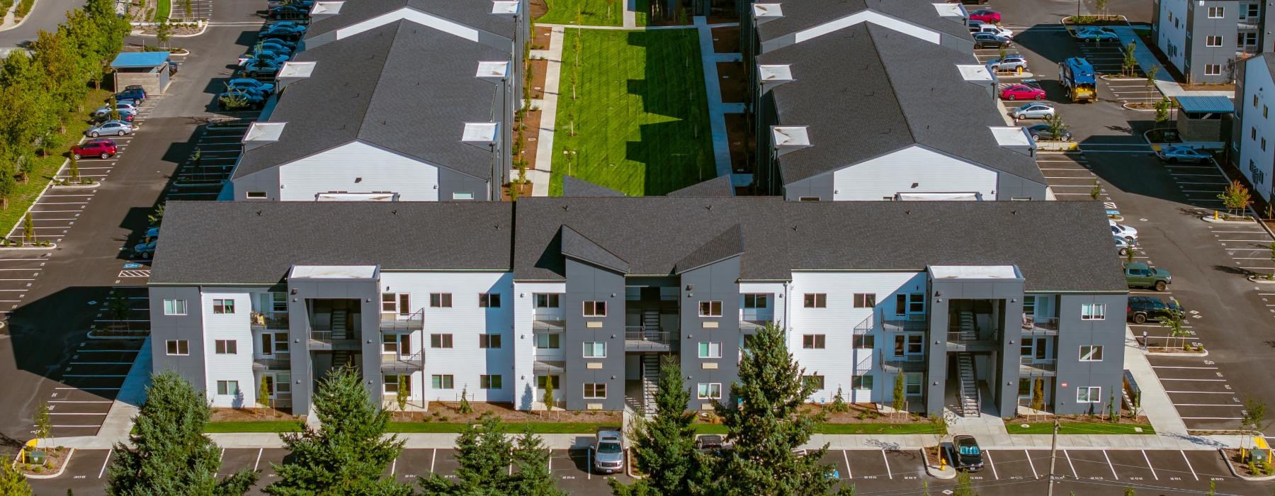 aerial view of a large building